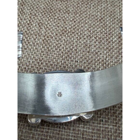 Southwestern Sterling Silver Cuff Bracelet – Jasper & Turquoise Stones – Artisan - Picture 5 of 7